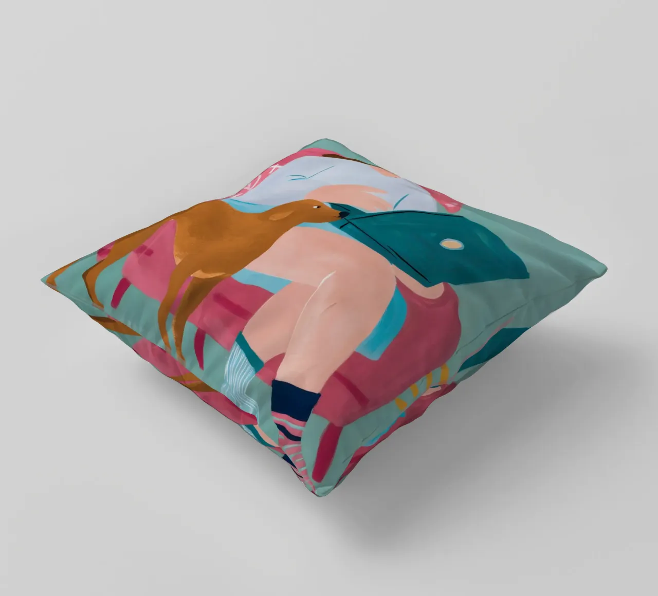 Canine Coworker Comfort decorative cushion by Veil Maya