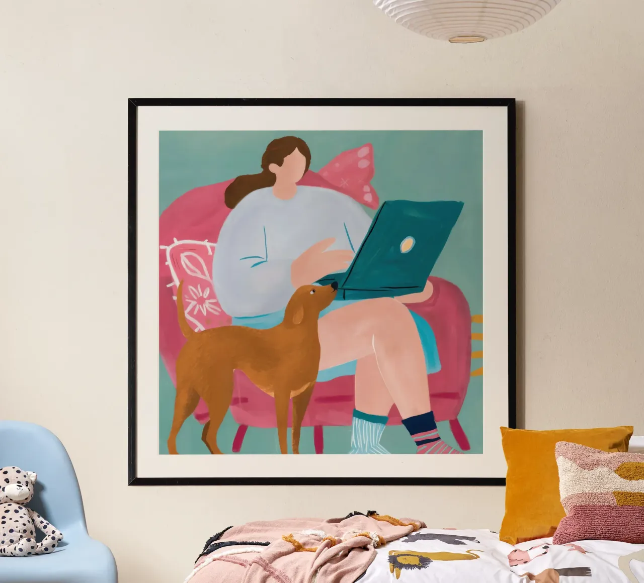 Comfort del collaboratore canino poster con telaio in plastica da Veil Maya