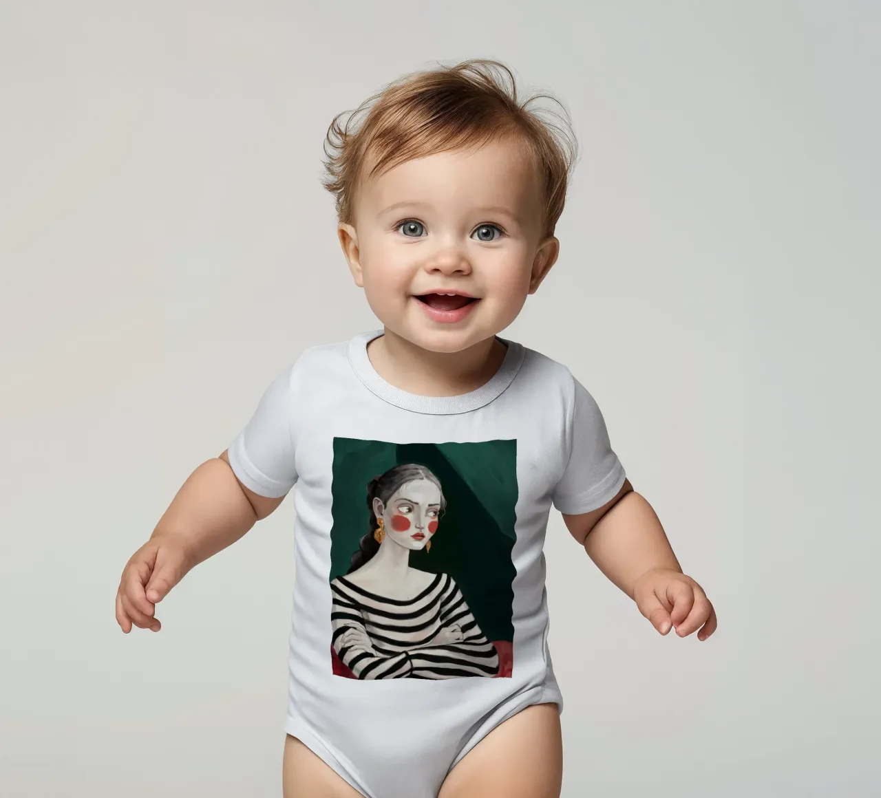 Contemplazione sul maglione a righe body neonato maniche corte da Veil Maya