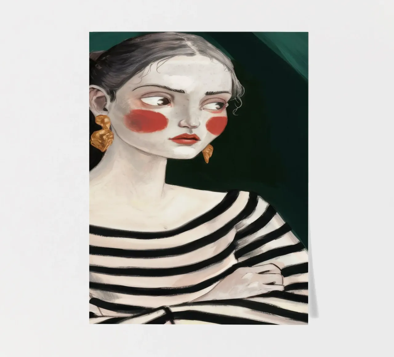 Striped Sweater Contemplation sticker sheet by Veil Maya