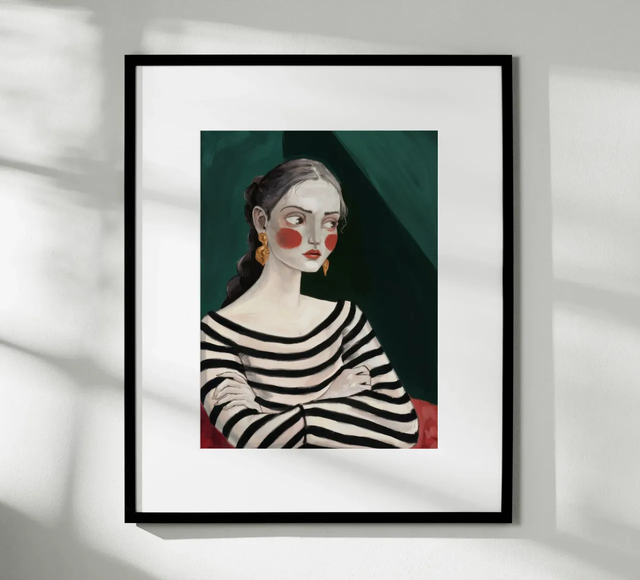 Contemplazione sul maglione a righe carta hahnemühle da Veil Maya