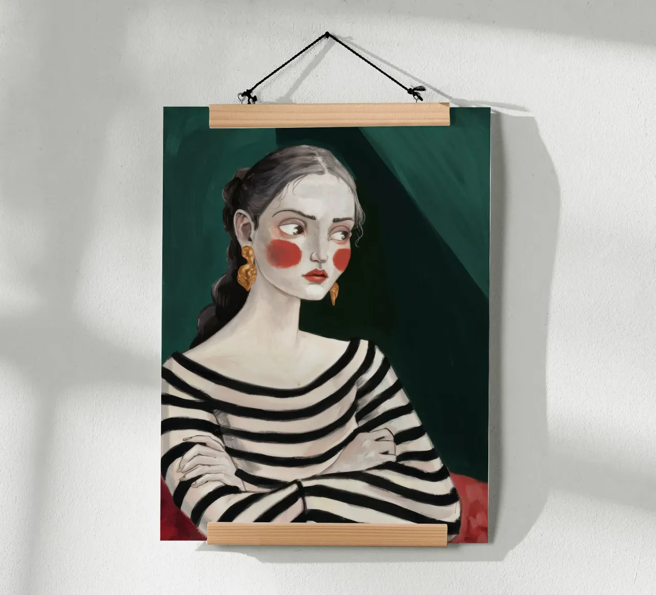 Contemplazione sul maglione a righe carta hahnemühle da Veil Maya
