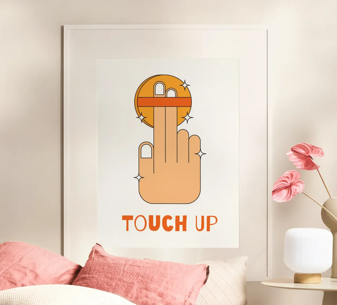 Ritocchi per il trucco poster con telaio in legno da galihstudio