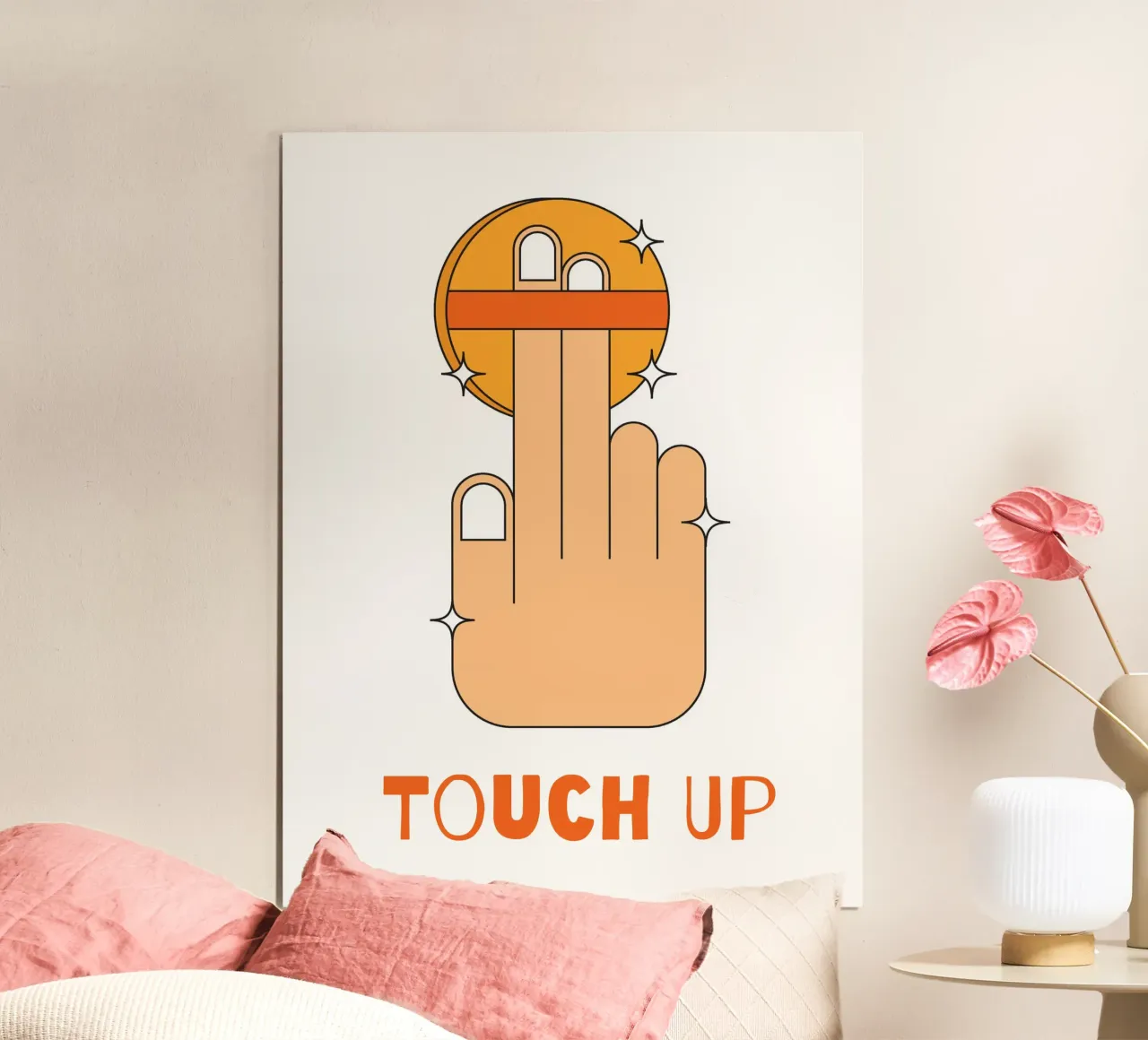 Ritocchi per il trucco poster con telaio in legno da galihstudio