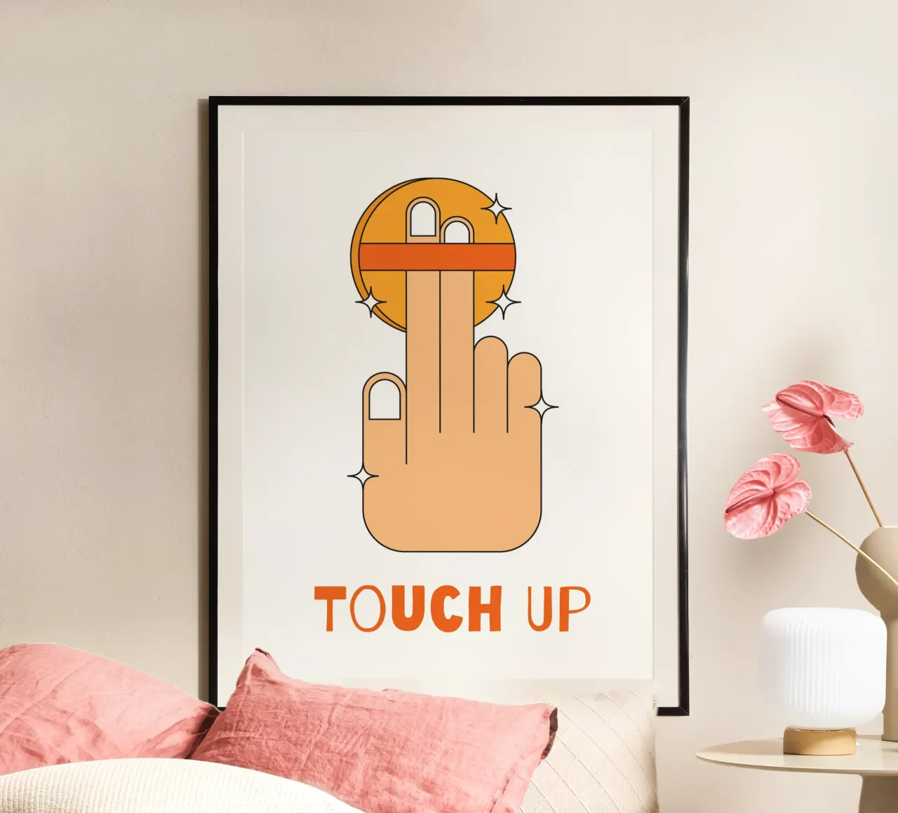 Ritocchi per il trucco poster con telaio in legno da galihstudio
