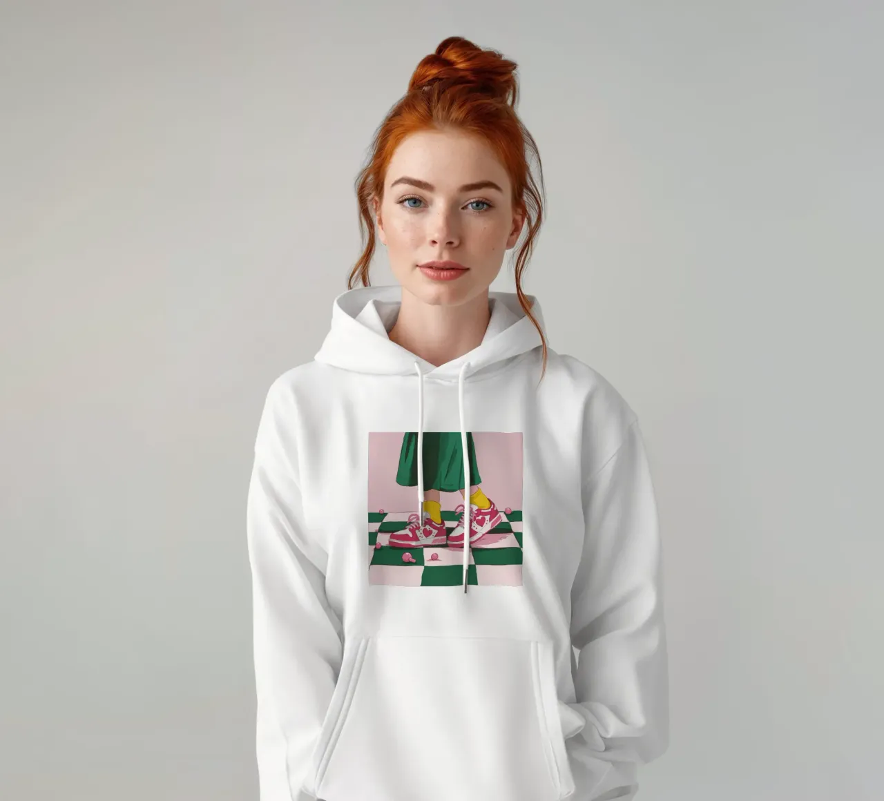 Moda pavimento a scacchi felpa con cappuccio da Flock Reverie