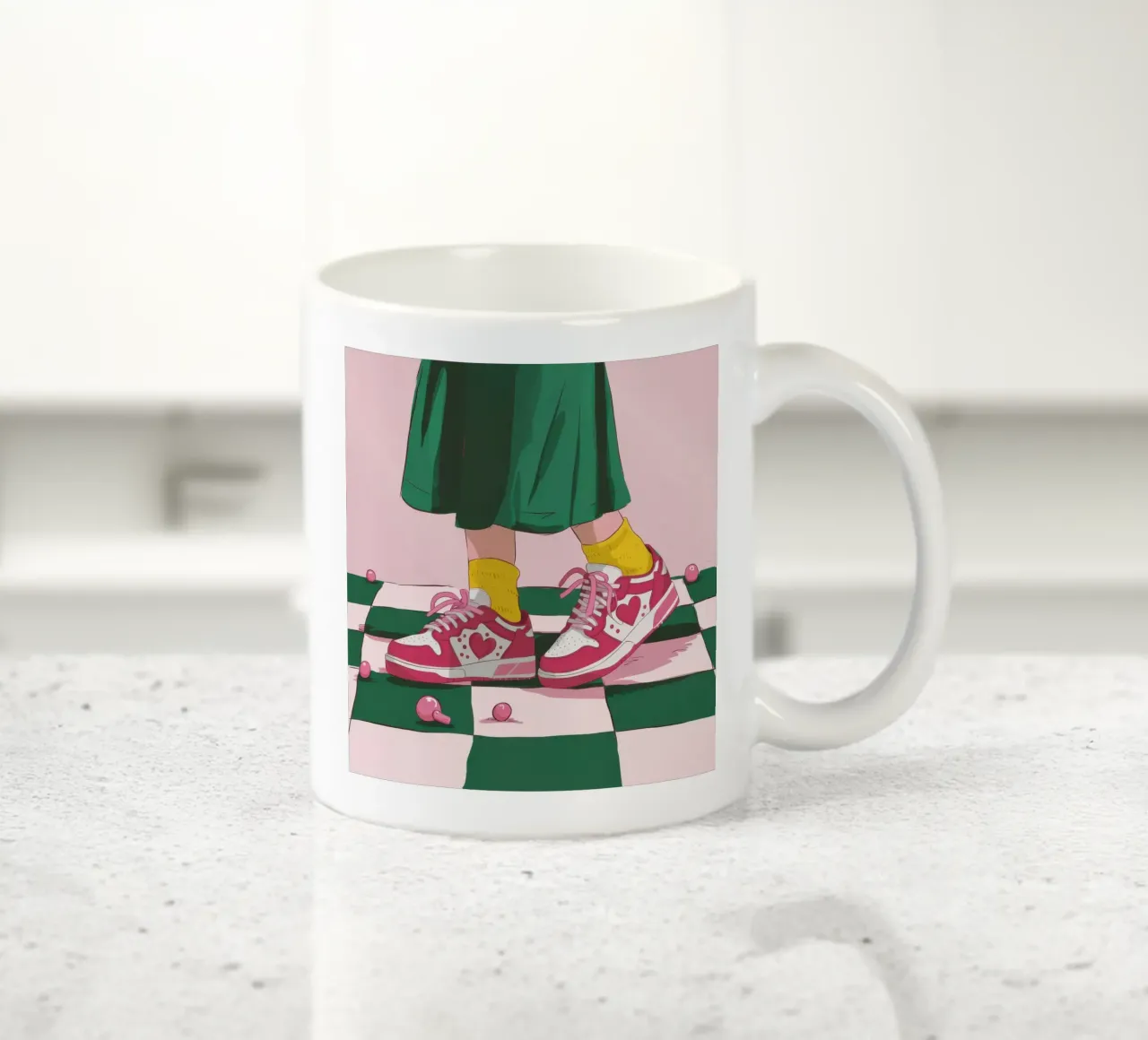 Moda pavimento a scacchi tazza in ceramica da Flock Reverie