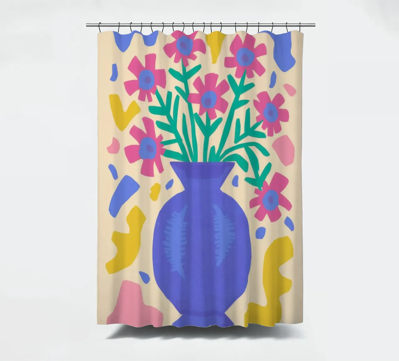 Joyful Folk Bouquet shower curtain by Flock Reverie