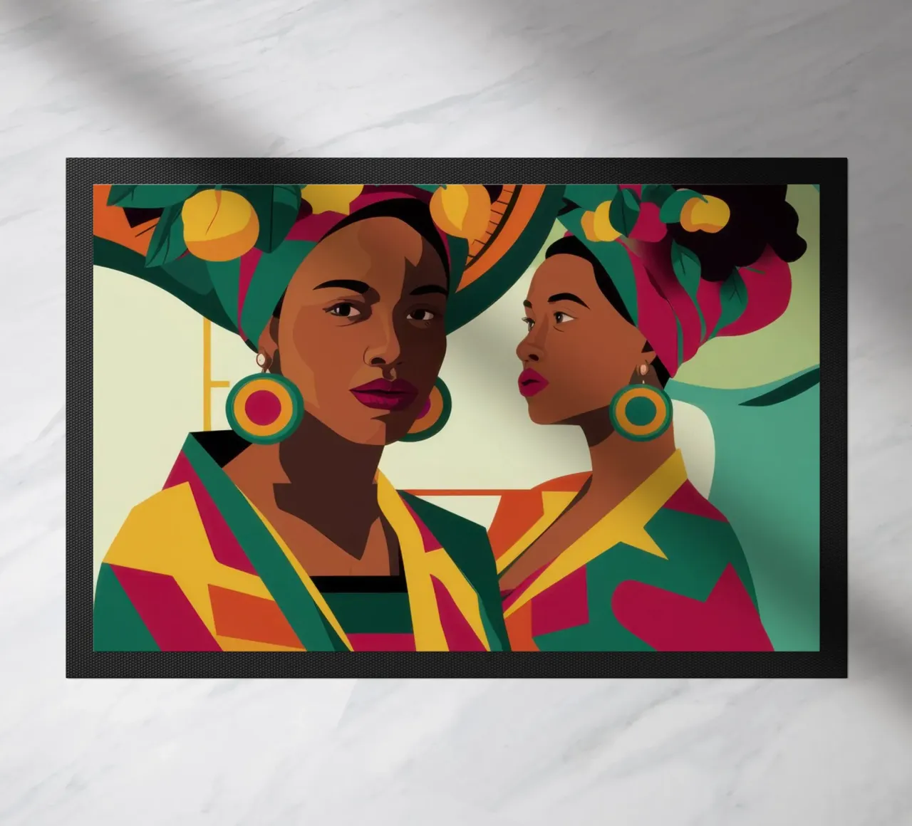 Sisterhood in Turbans doormat by Flock Reverie
