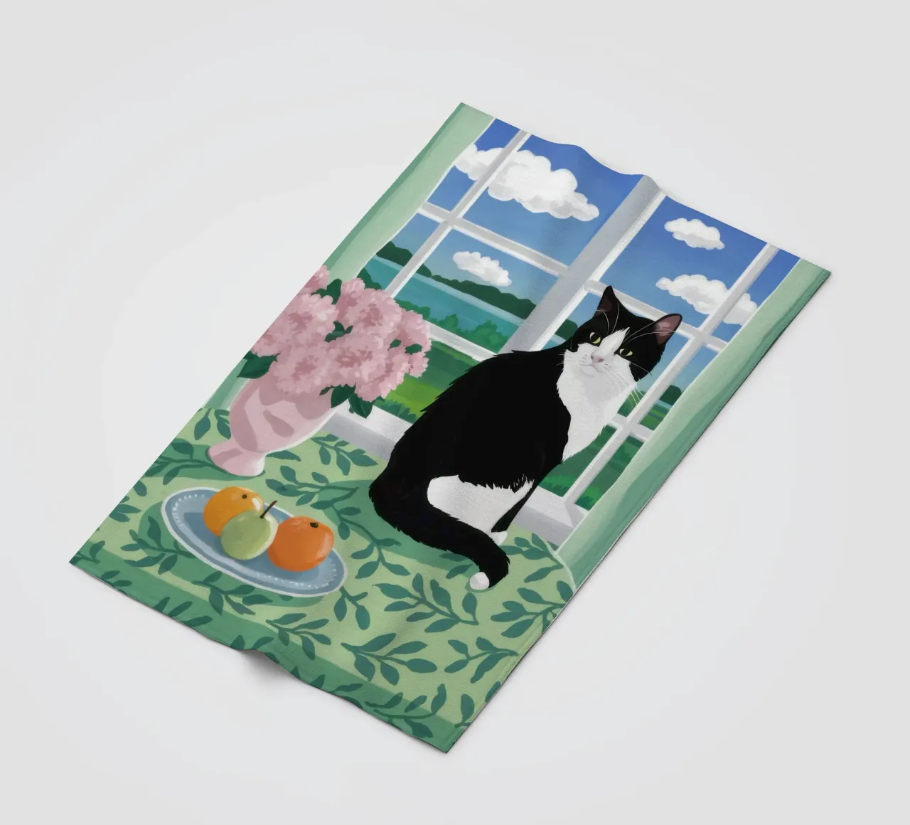 Feline Window Watcher Fleecedecke von Veil Maya