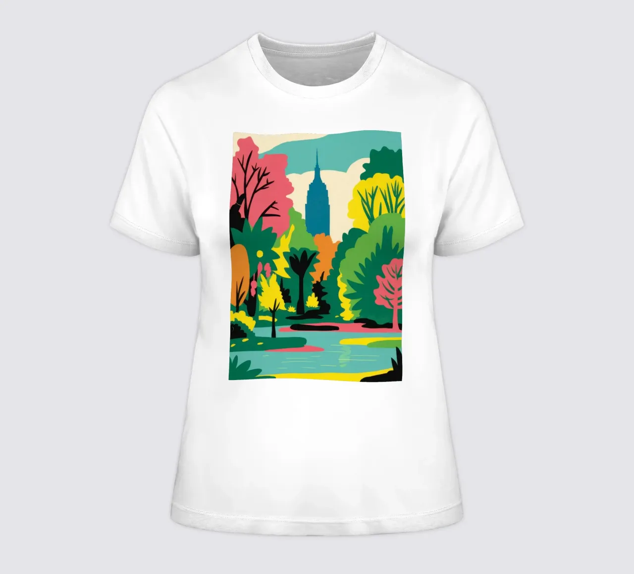 Levendig Park Dagdroom dames t-shirt getailleerd van Flock Reverie