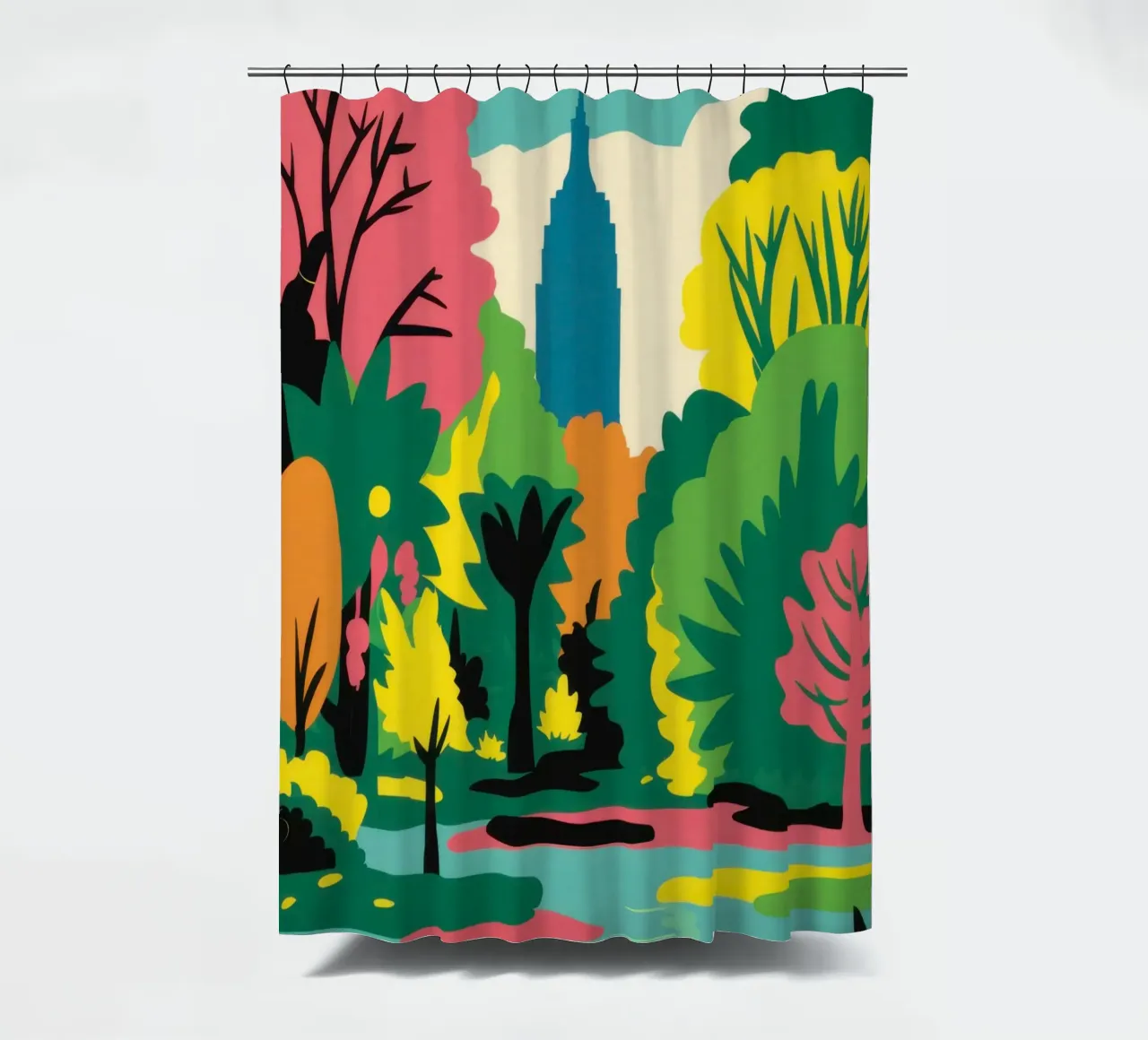 Lebendiger Park Daydream Duschvorhang von Flock Reverie