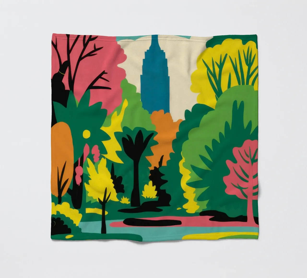 Vibrant Park Daydream fleece blanket by Flock Reverie