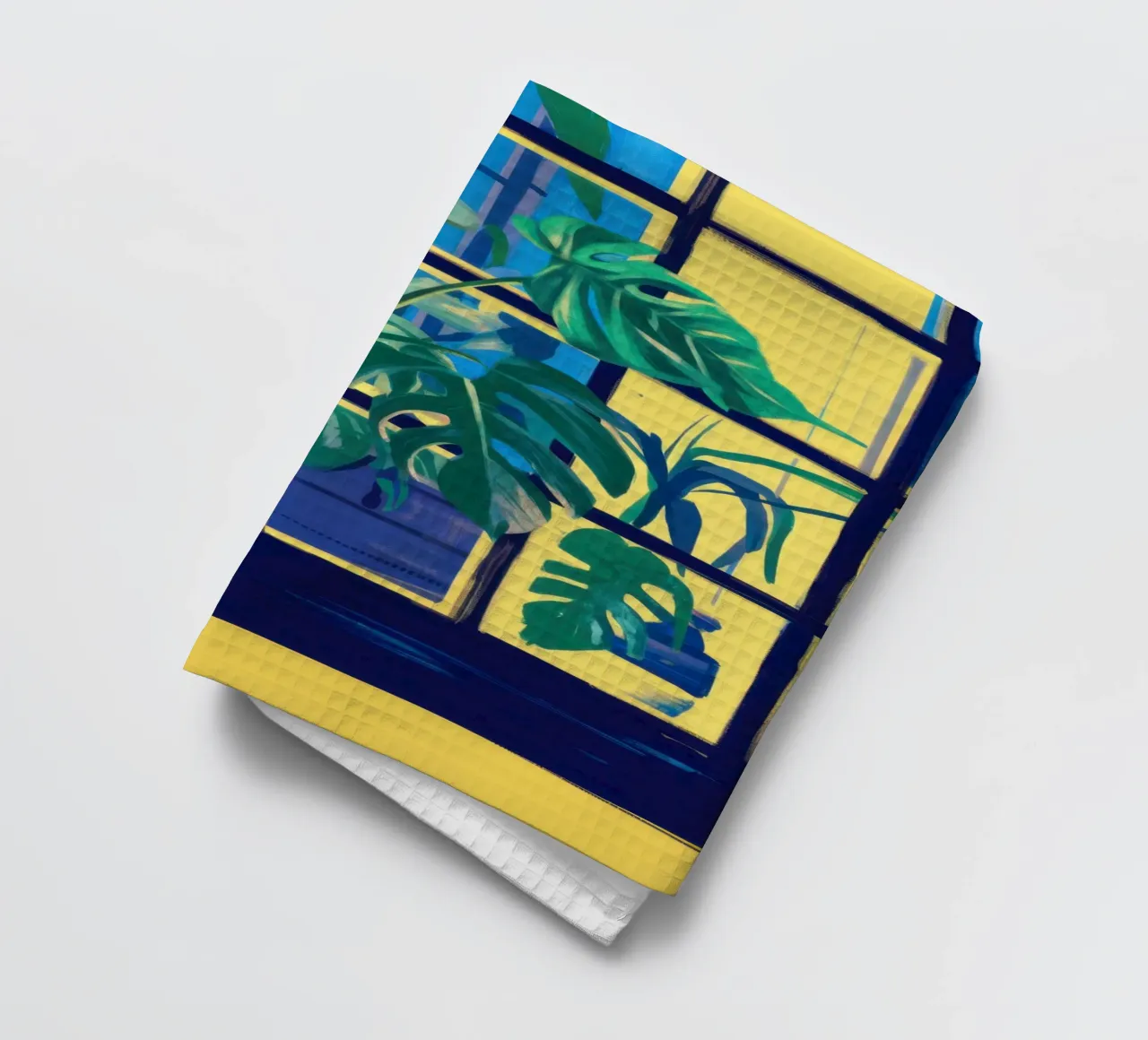 Window Verdant Stillness tea towel by Prism Ritual