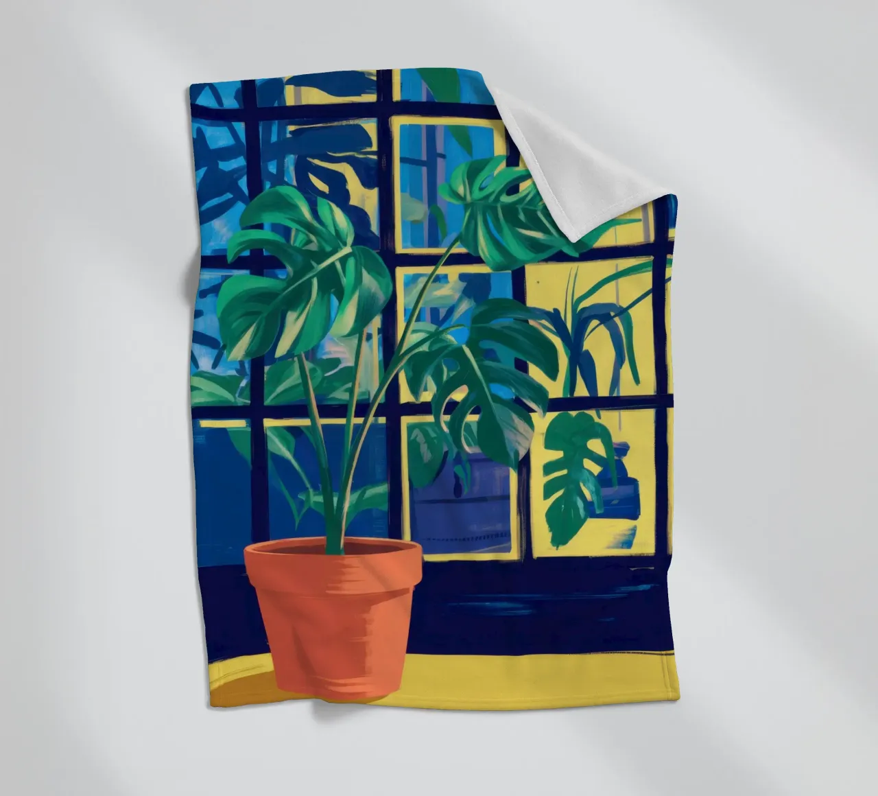Window Verdant Stillness fleece blanket by Prism Ritual
