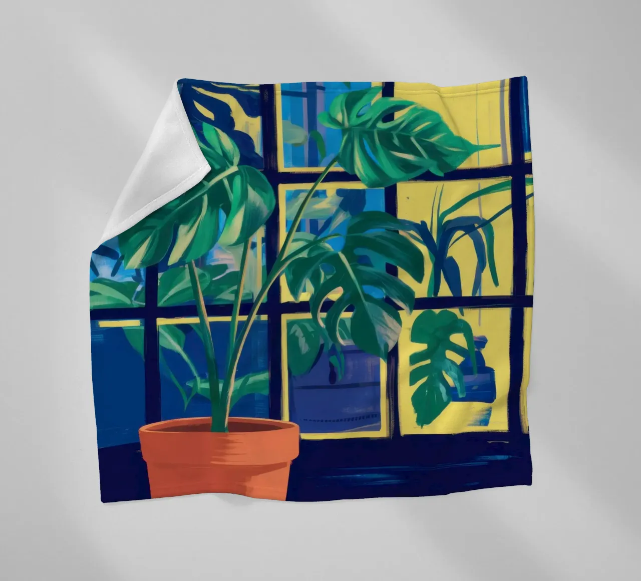 Window Verdant Stillness fleece blanket by Prism Ritual