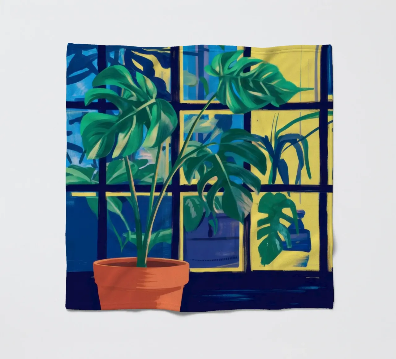 Window Verdant Stillness fleece blanket by Prism Ritual