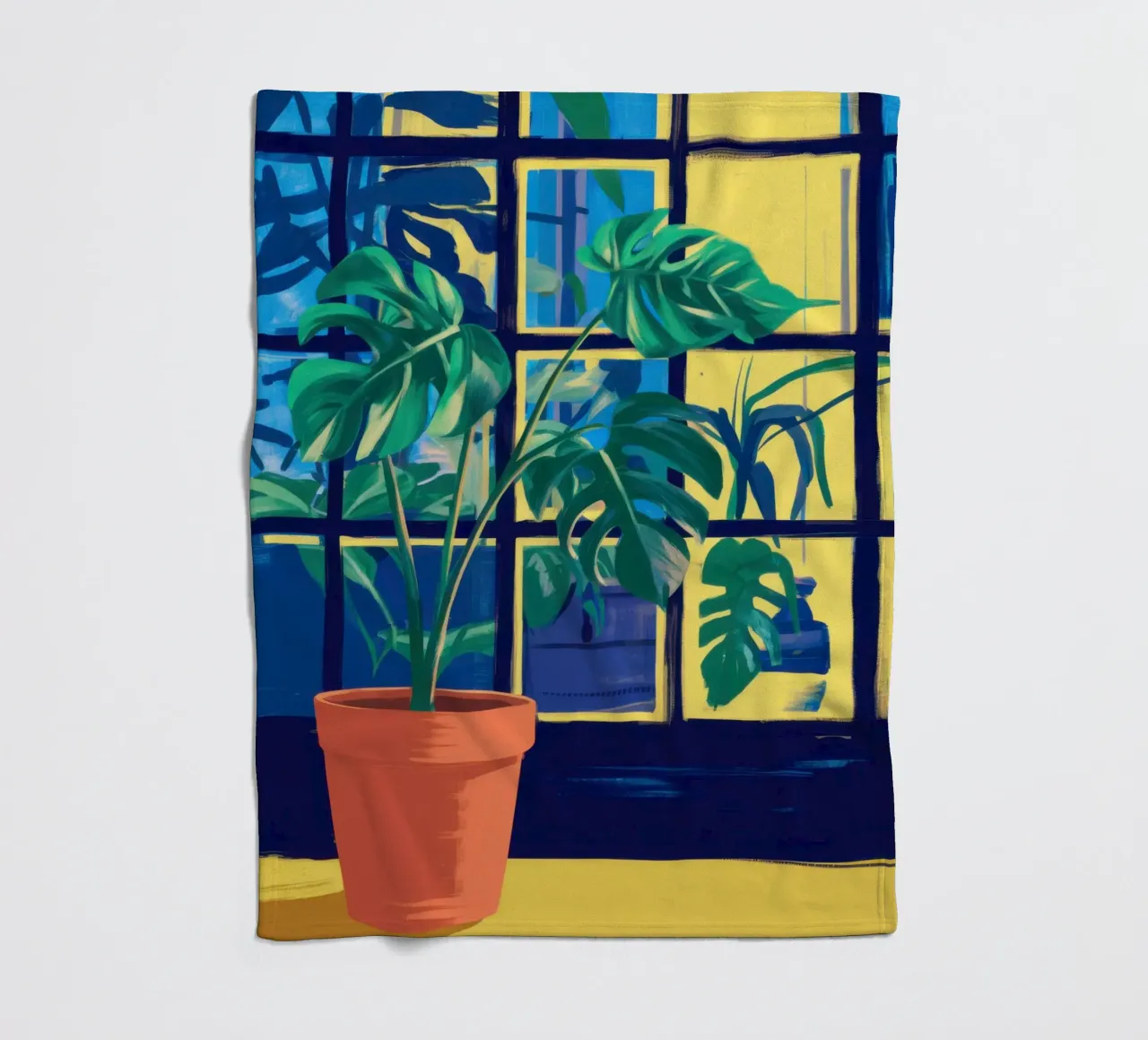 Window Verdant Stillness fleece blanket by Prism Ritual