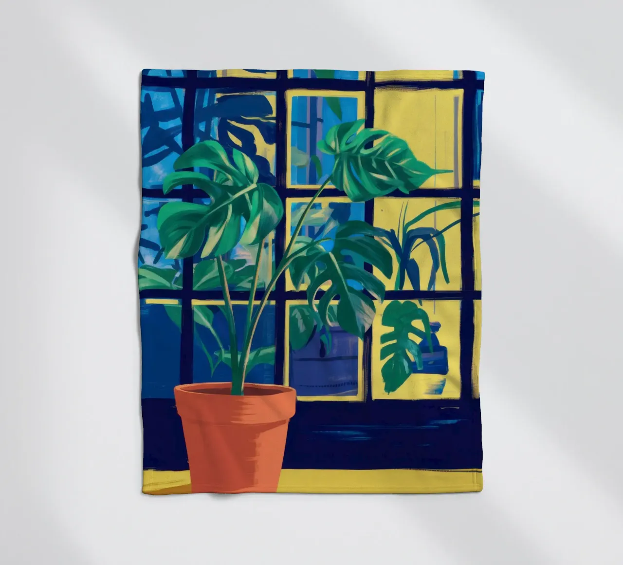 Window Verdant Stillness fleece blanket by Prism Ritual