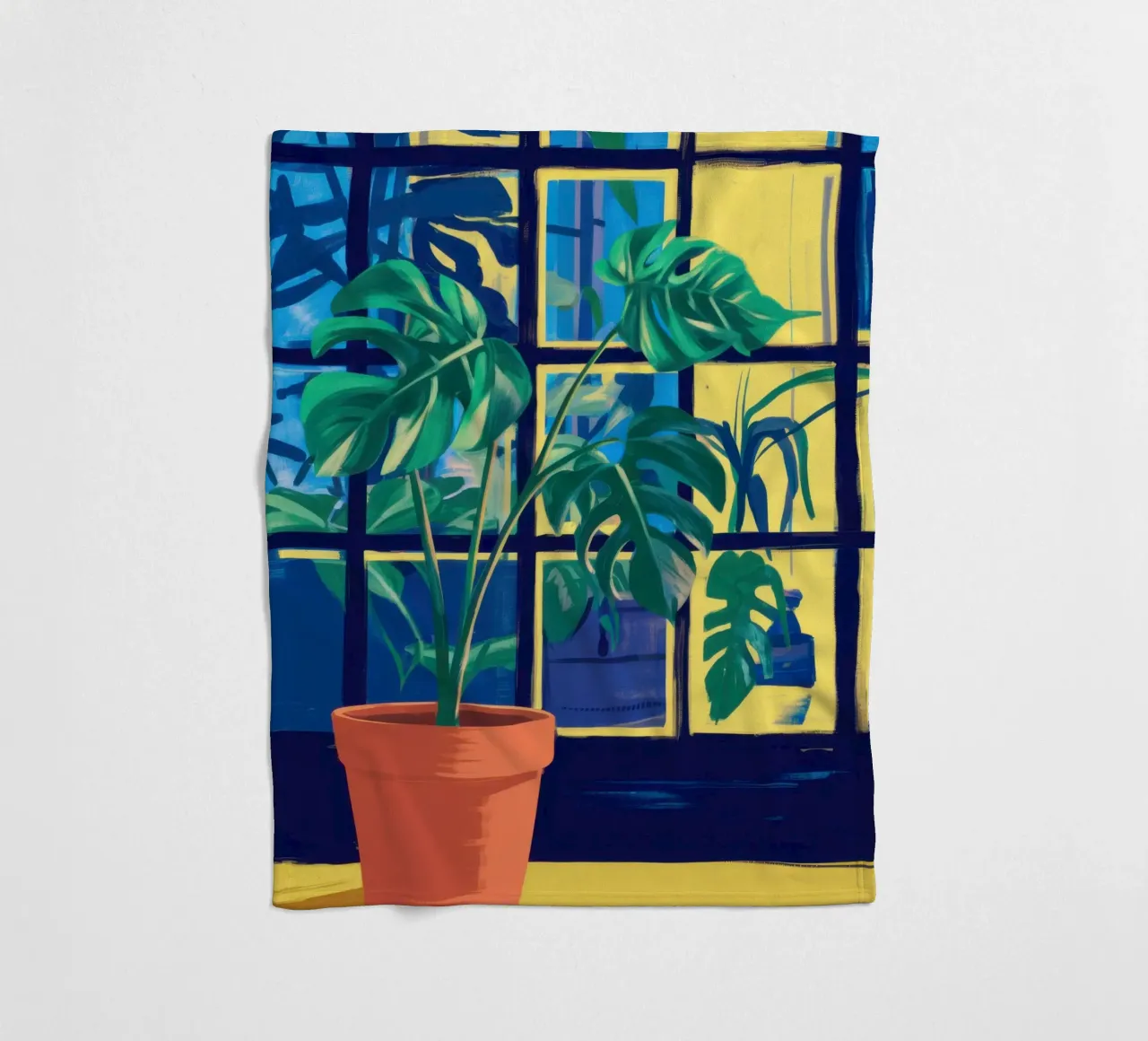 Window Verdant Stillness fleece blanket by Prism Ritual