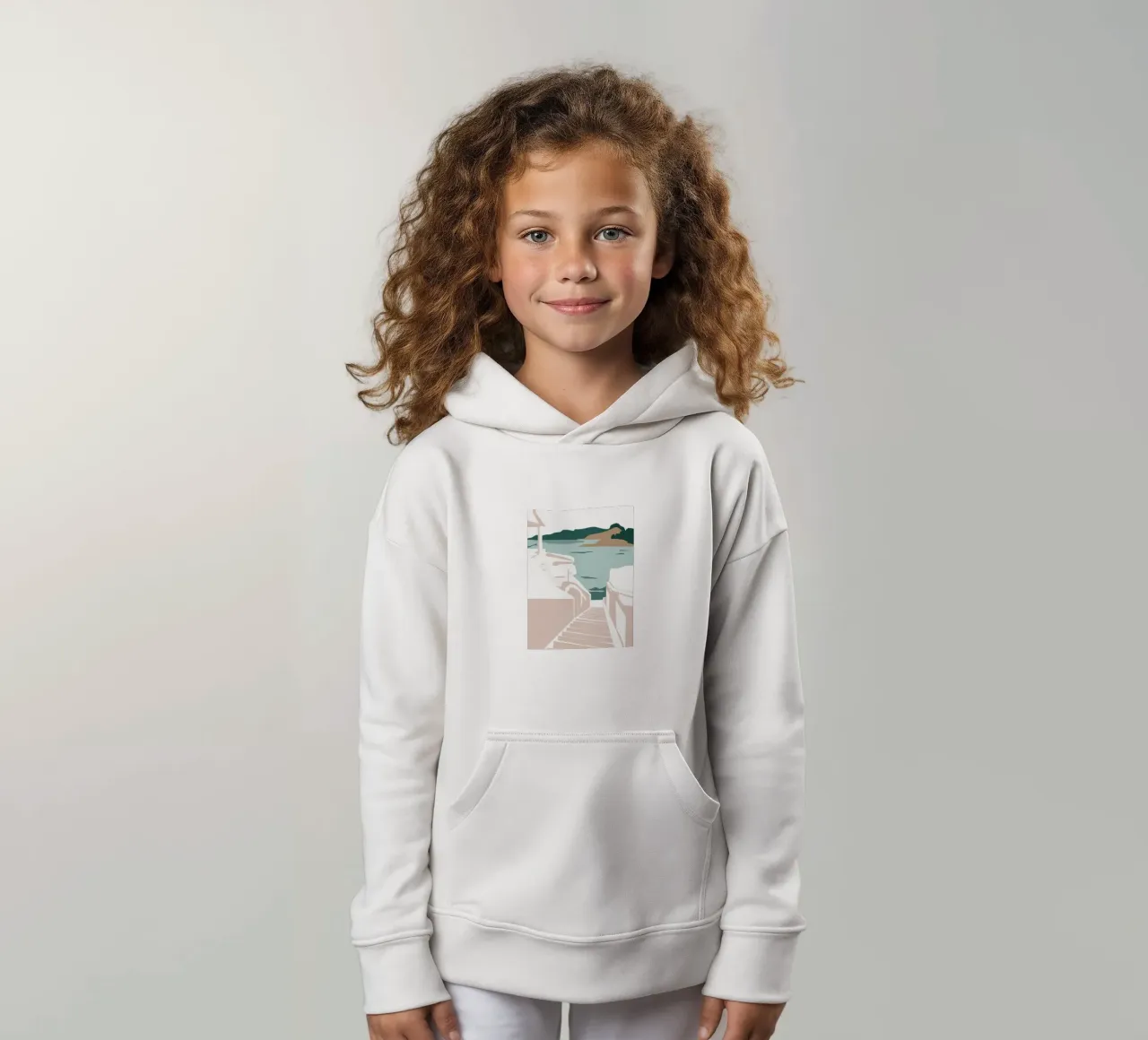 Stepping into the Sea kids hoodie by Veil Maya
