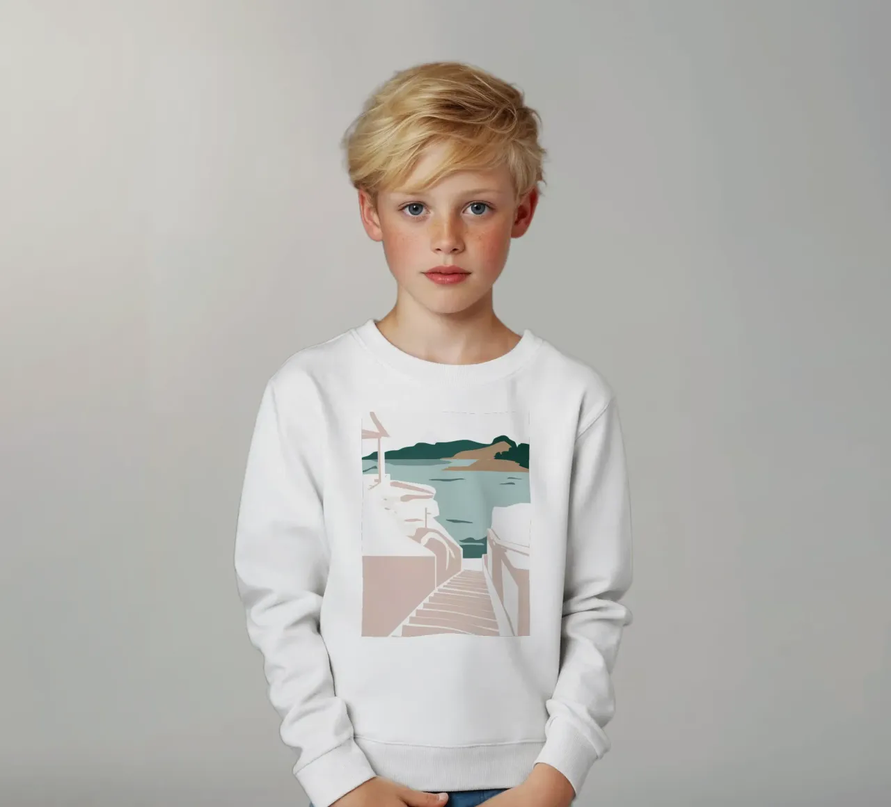 Stepping into the Sea kids sweatshirt by Veil Maya
