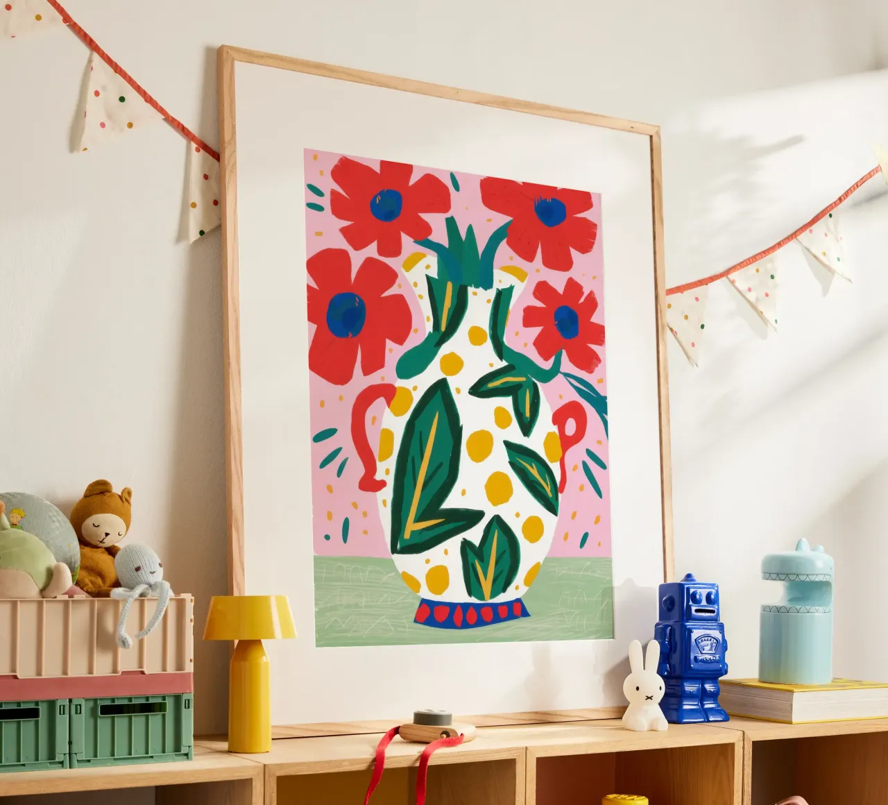 Coquelicots dans un vase décoré poster de Flock Reverie