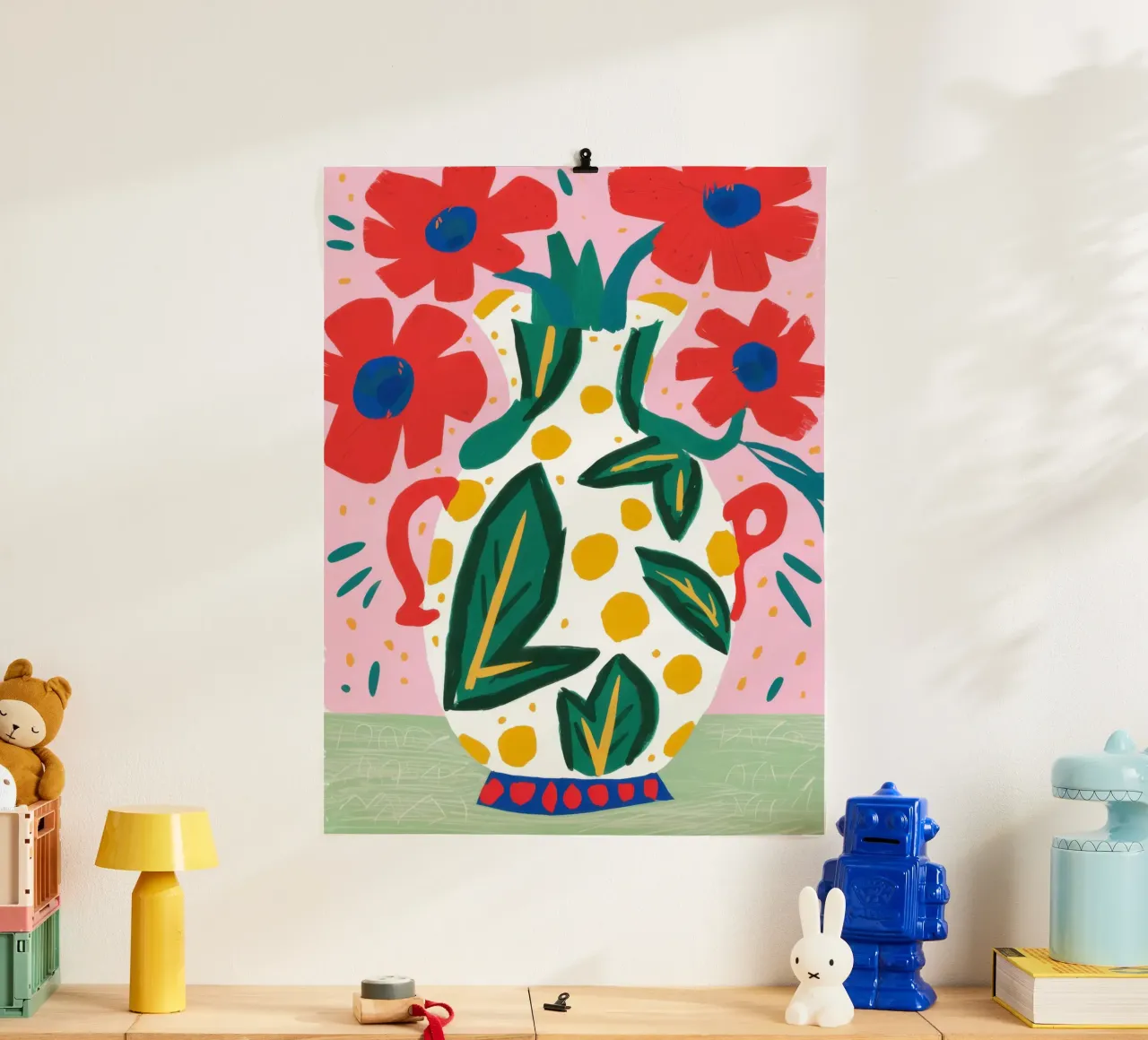 Coquelicots dans un vase décoré poster de Flock Reverie