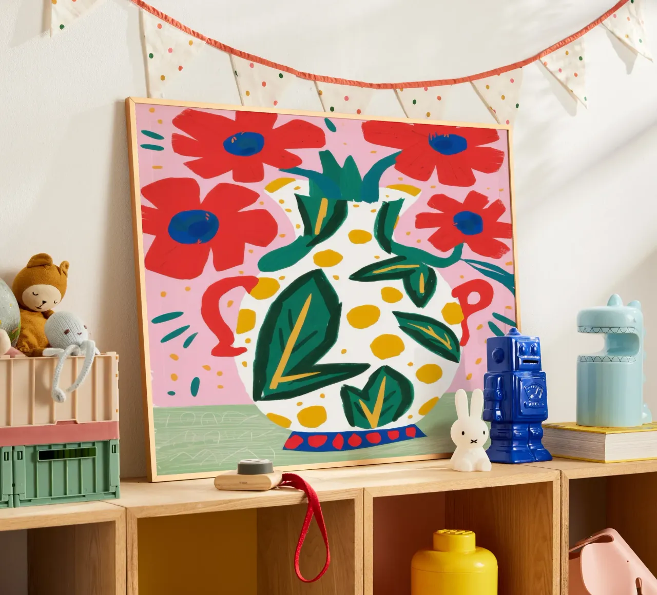 Coquelicots dans un vase décoré poster de Flock Reverie