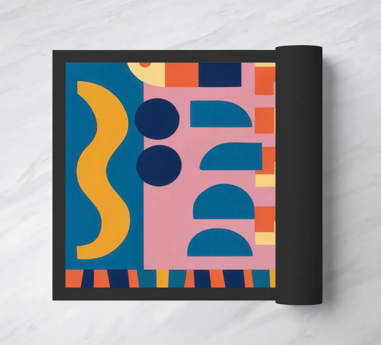 Geometric Rhythm Riot doormat by Prism Ritual