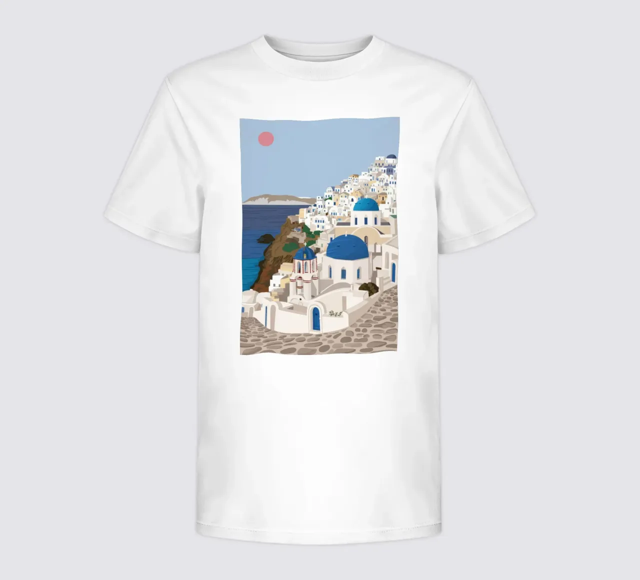 Santorini Serene Vista t-shirt bambini da Flock Reverie