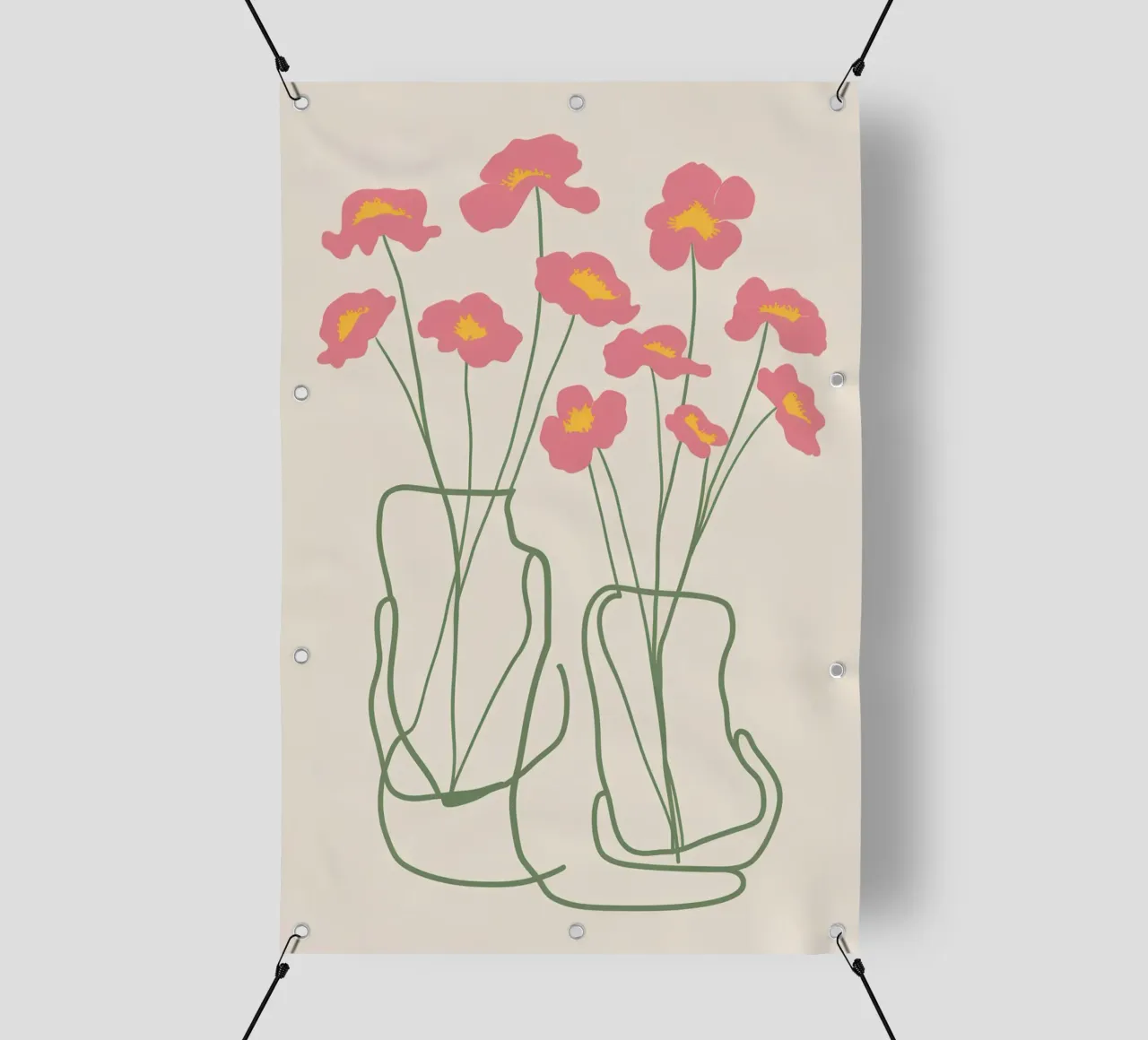 Minimalist Pink Poppies pvc cover by Flock Reverie