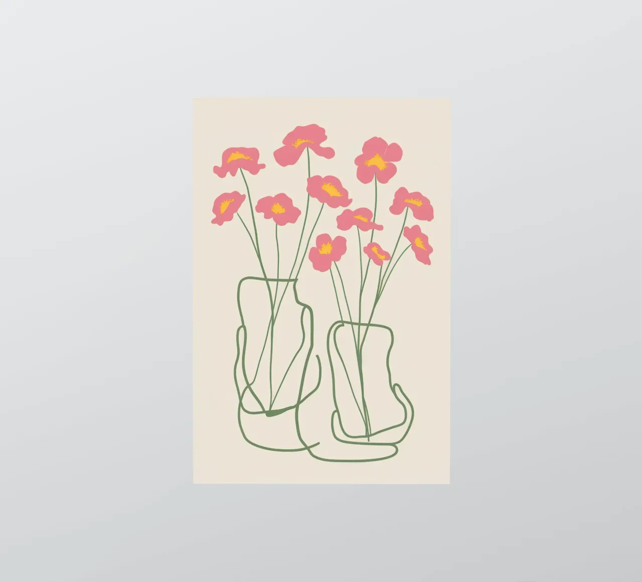 Minimalist Pink Poppies sticker by Flock Reverie