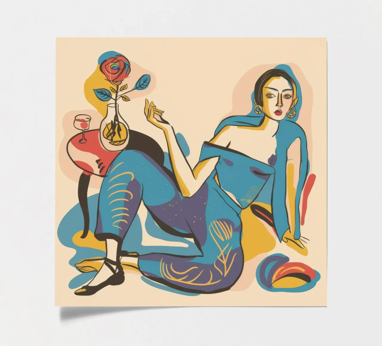 Abstract Odalisque Reimagined sticker sheet by Veil Maya