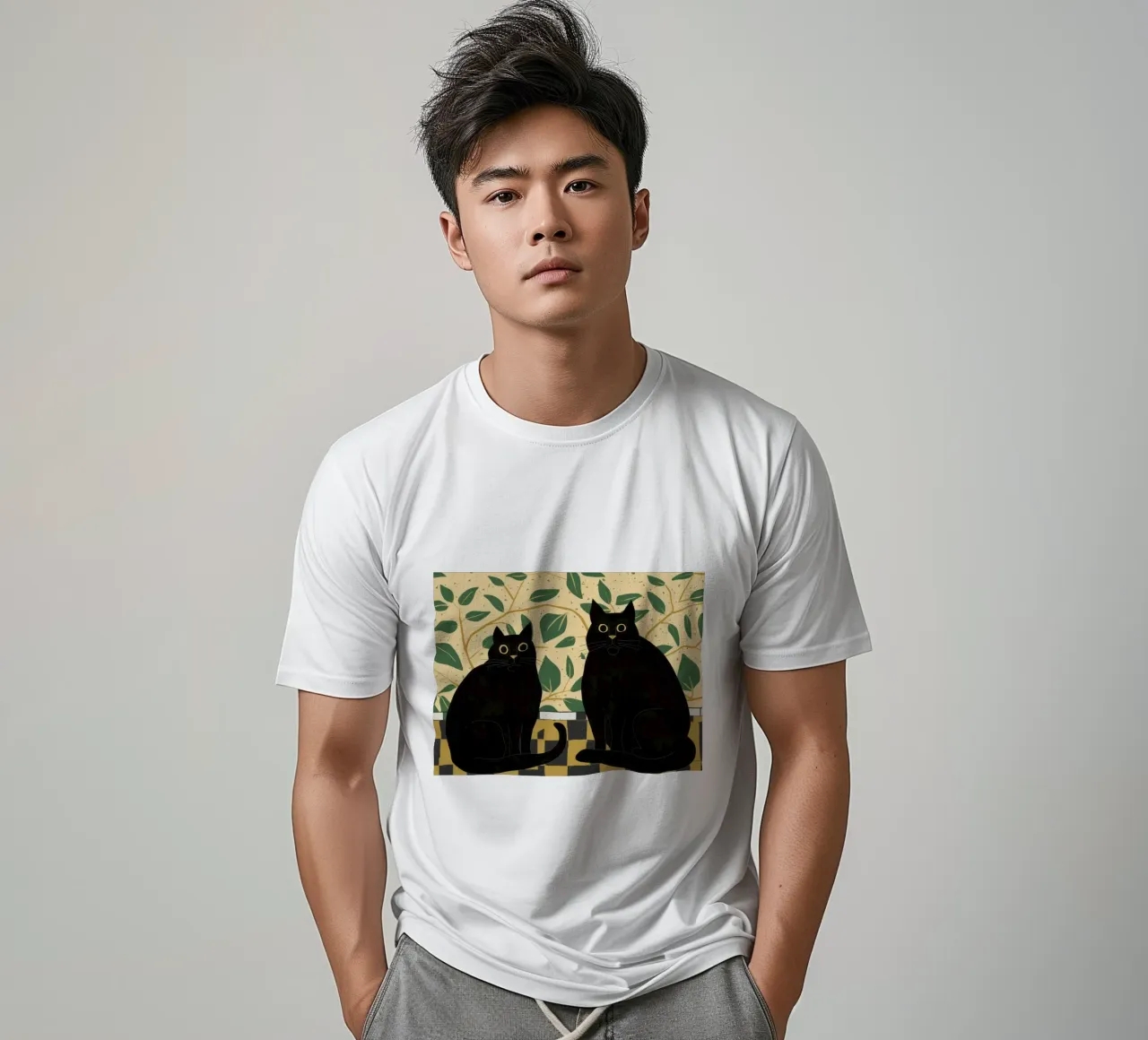 Due gatti neri t-shirt da Veil Maya