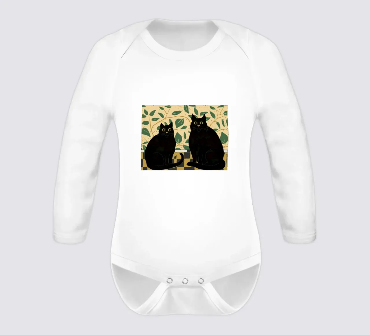 Due gatti neri body neonato maniche lunghe da Veil Maya