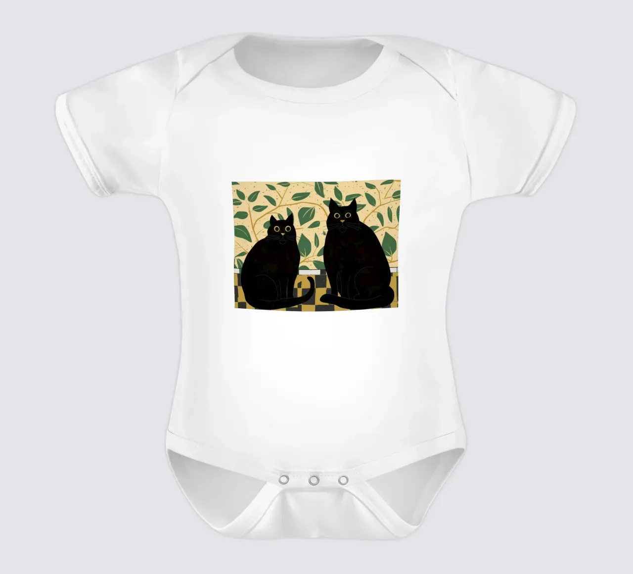 Due gatti neri body neonato maniche corte da Veil Maya