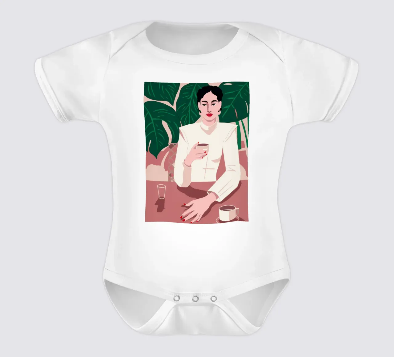 Der Kaffeetrinker Kurzarm Babybody von Flock Reverie