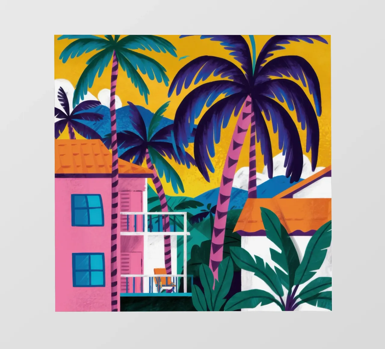 Ombre Fuchsia Palm papier peint photo de Prism Ritual