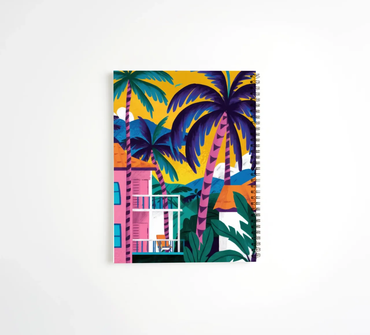 Fuchsia Palm Shadow spiral notebook by Prism Ritual