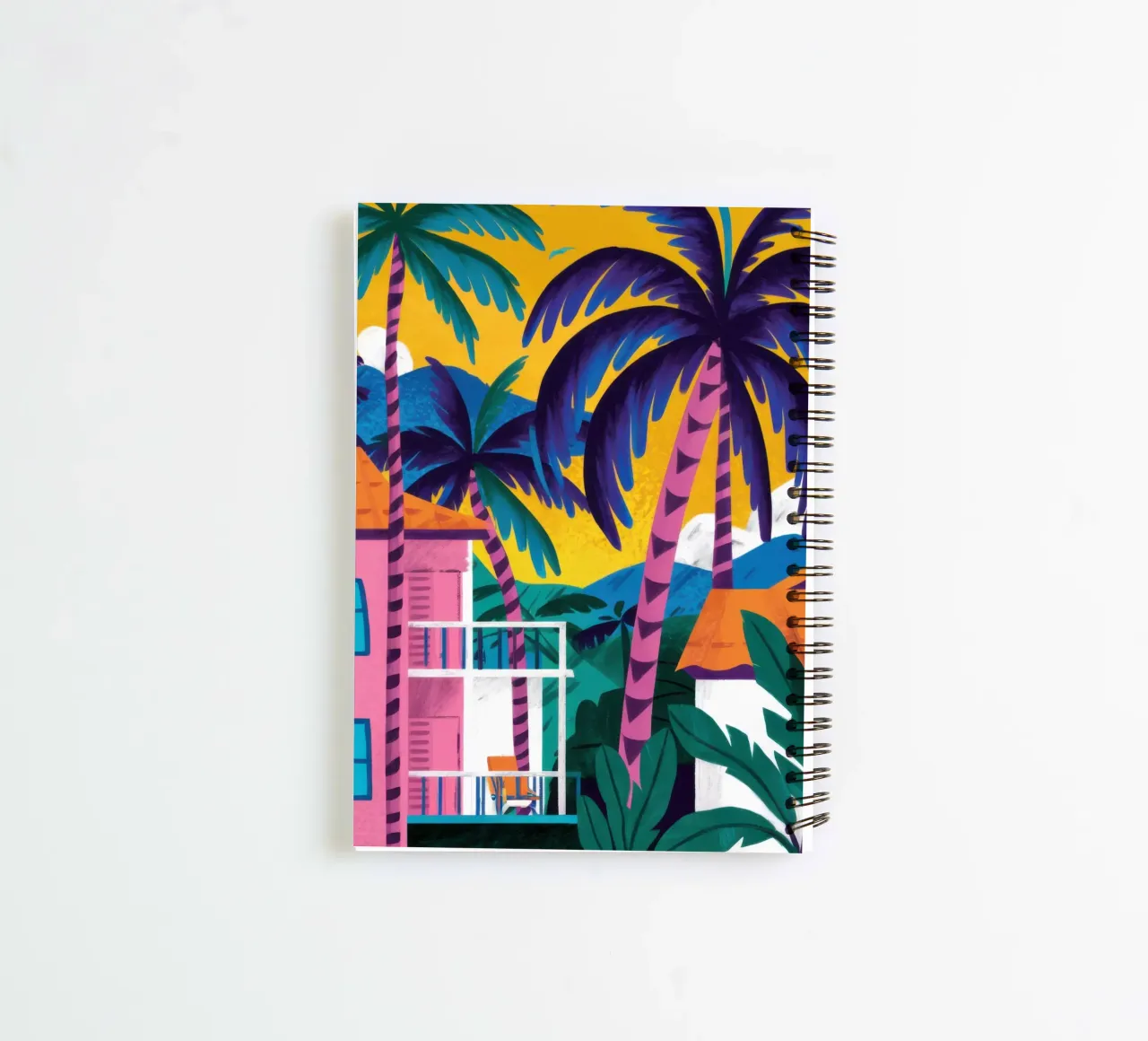 Fuchsia Palm Shadow spiral notebook by Prism Ritual
