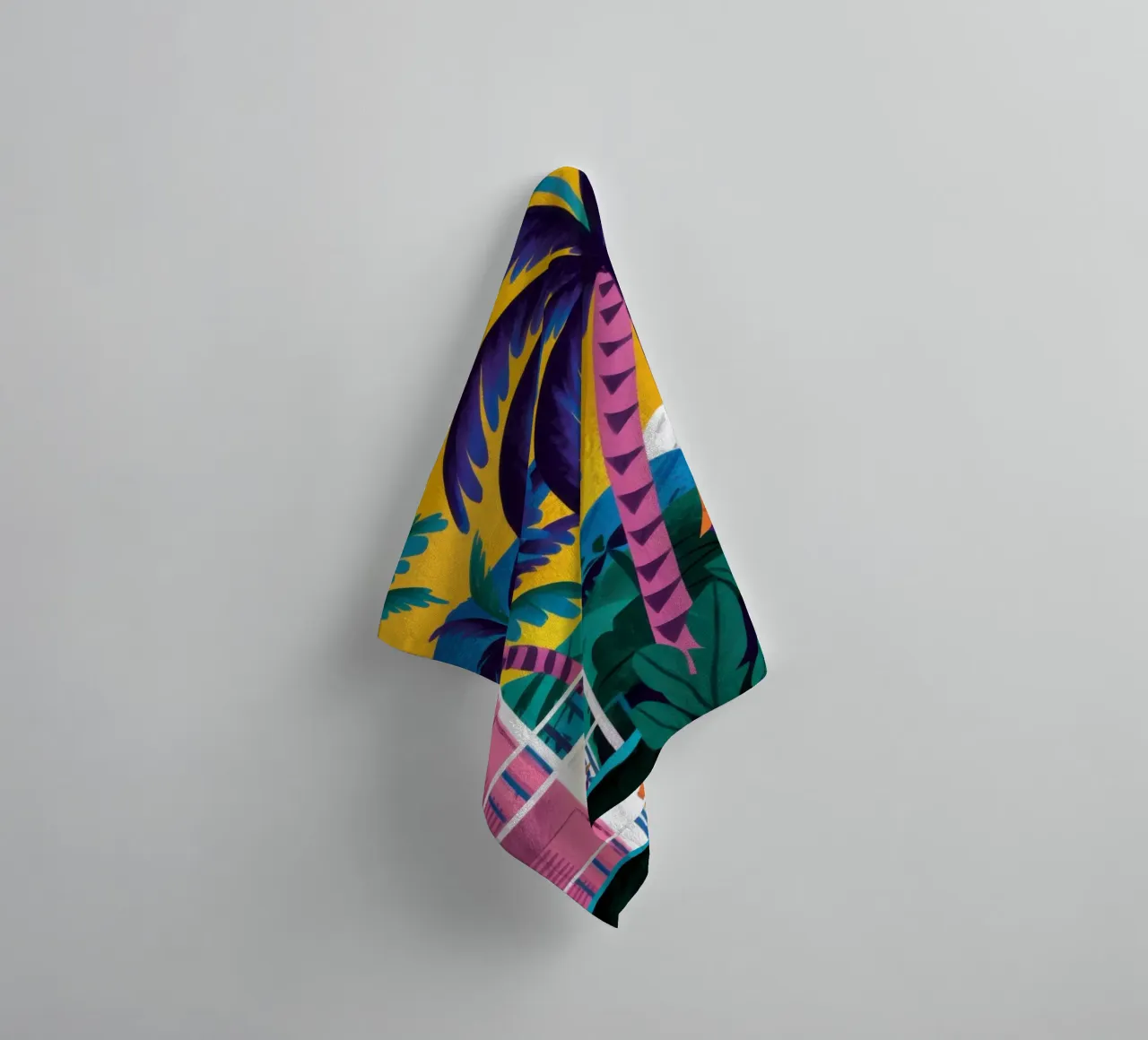 Fuchsia Palm Shadow towel by Prism Ritual