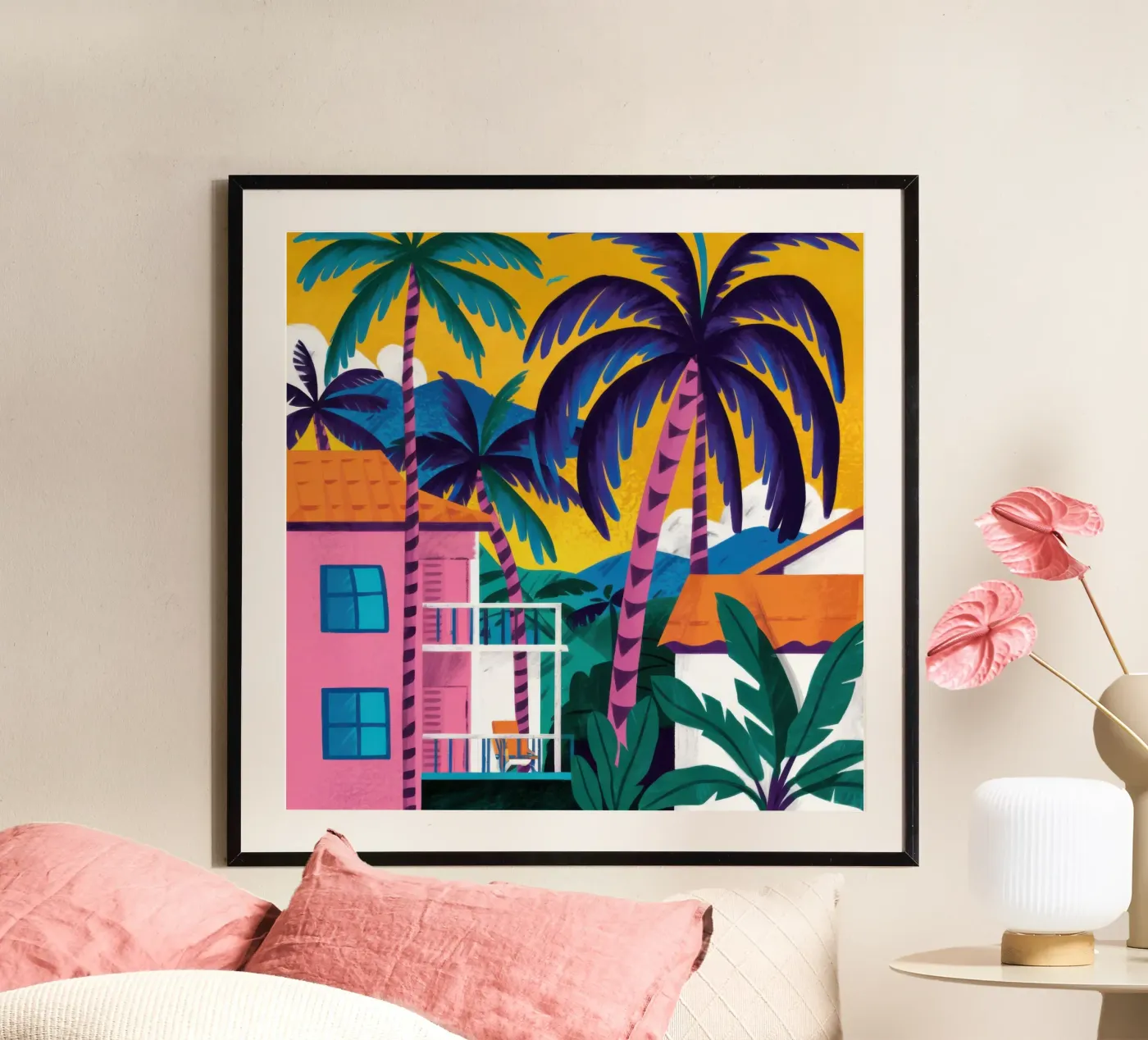 Fuchsia Palm Shadow poster by Prism Ritual