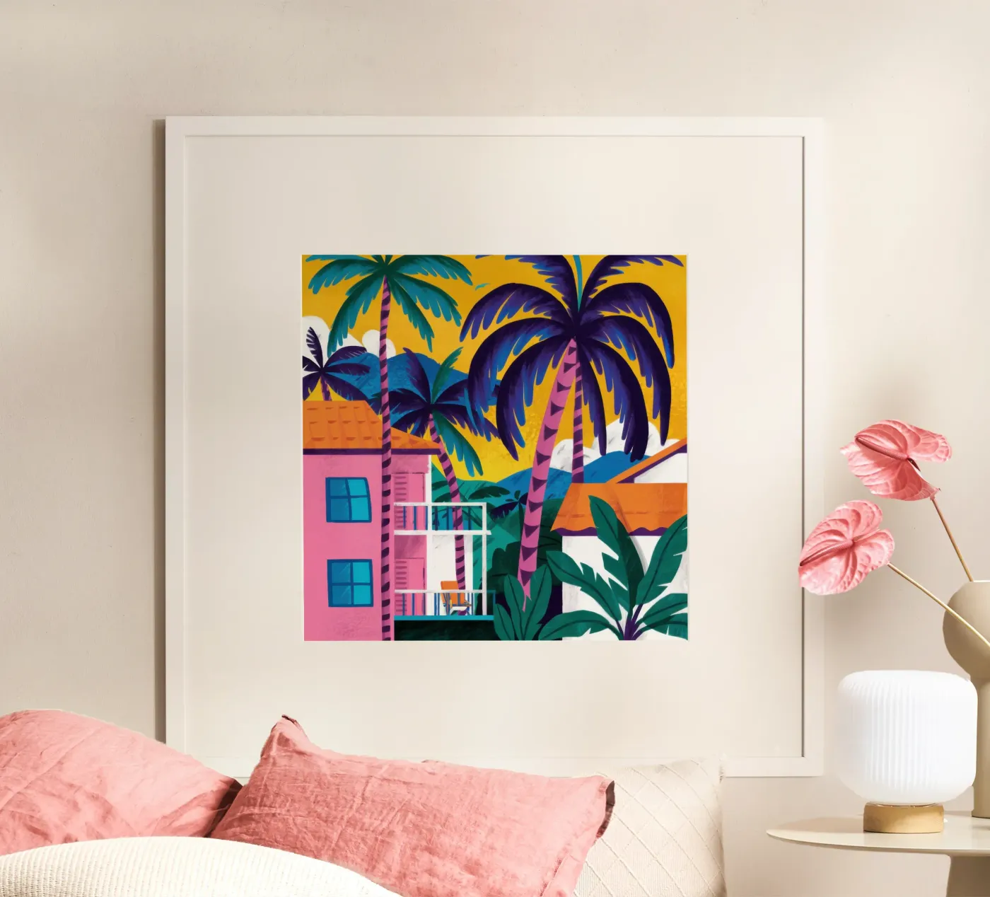 Fuchsia Palm Shadow poster by Prism Ritual