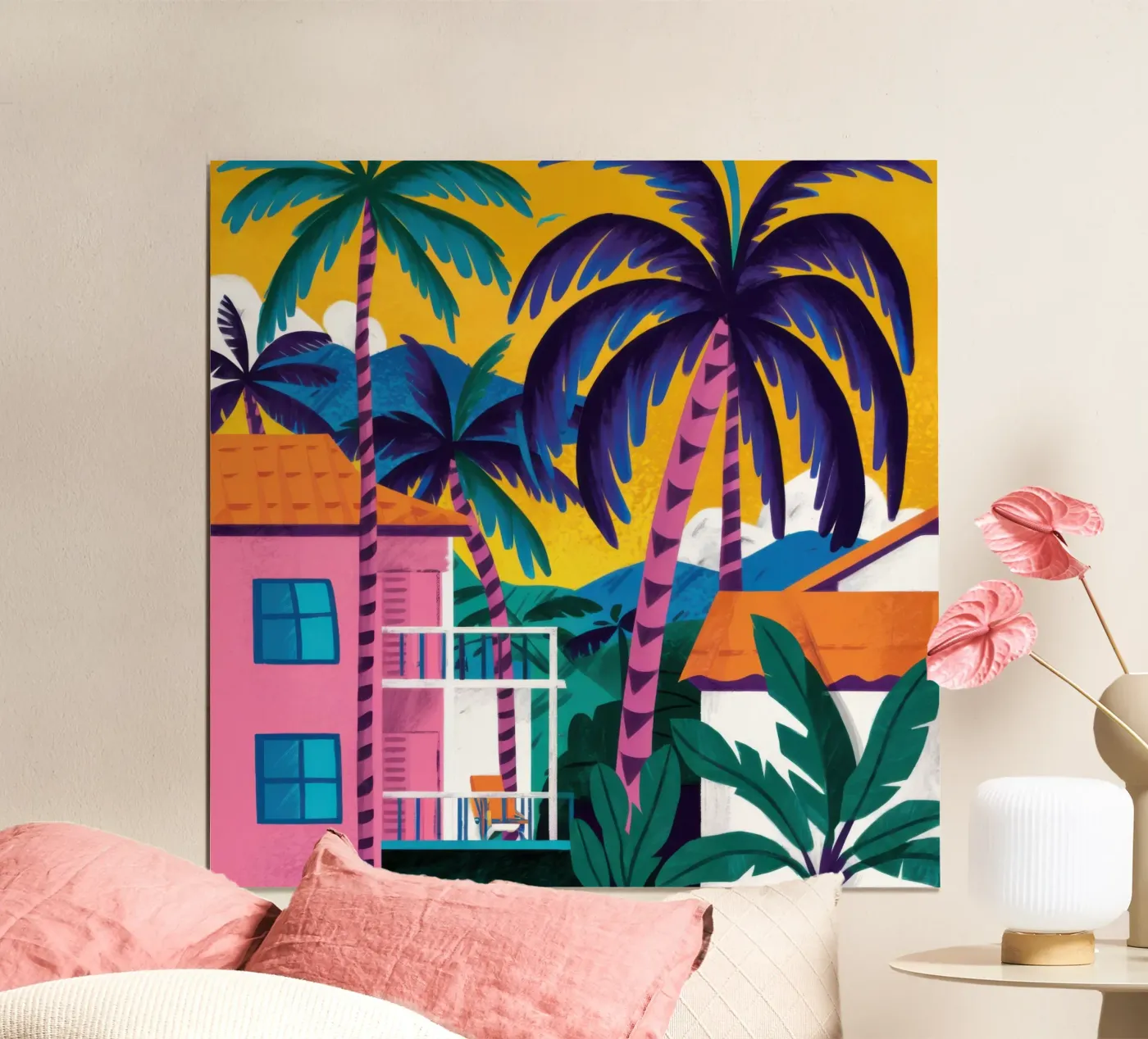 Fuchsia Palm Shadow poster by Prism Ritual