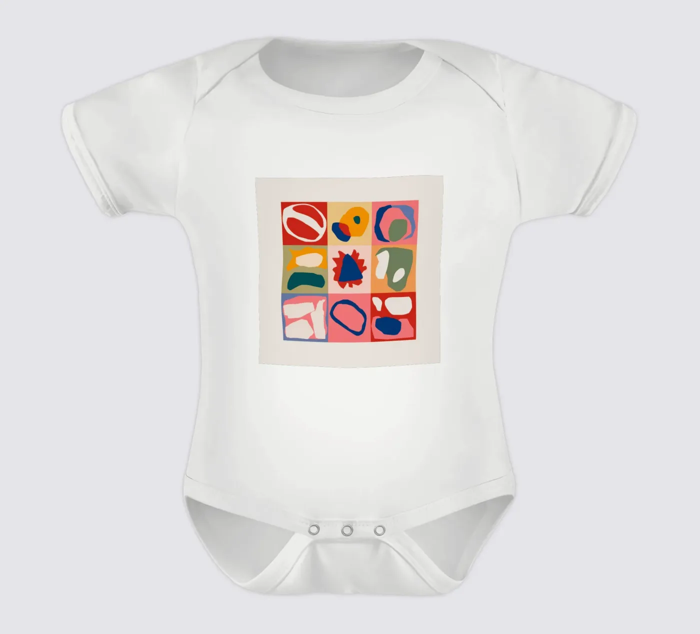 Playful Shape Patchwork Kurzarm Babybody von Prism Ritual