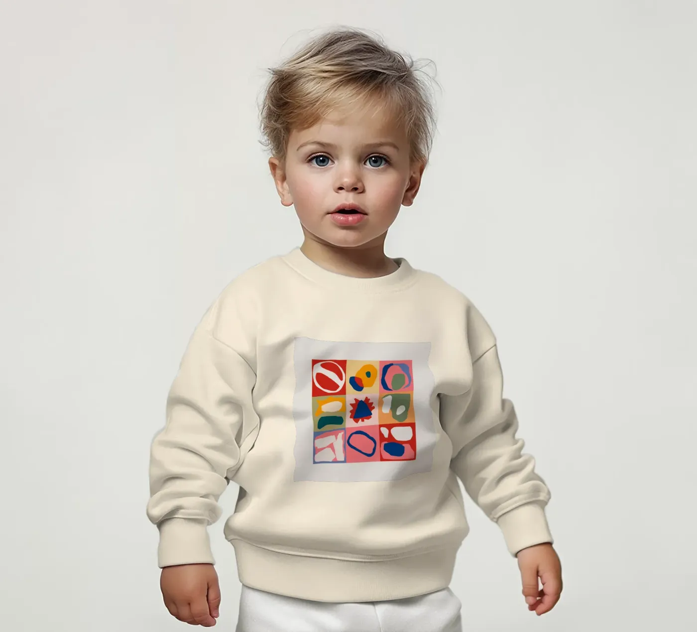Patchwork di forme giocose felpa neonato da Prism Ritual