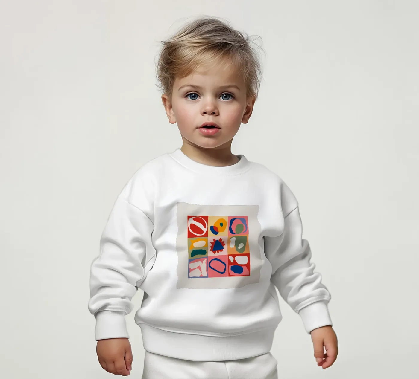 Patchwork di forme giocose felpa neonato da Prism Ritual