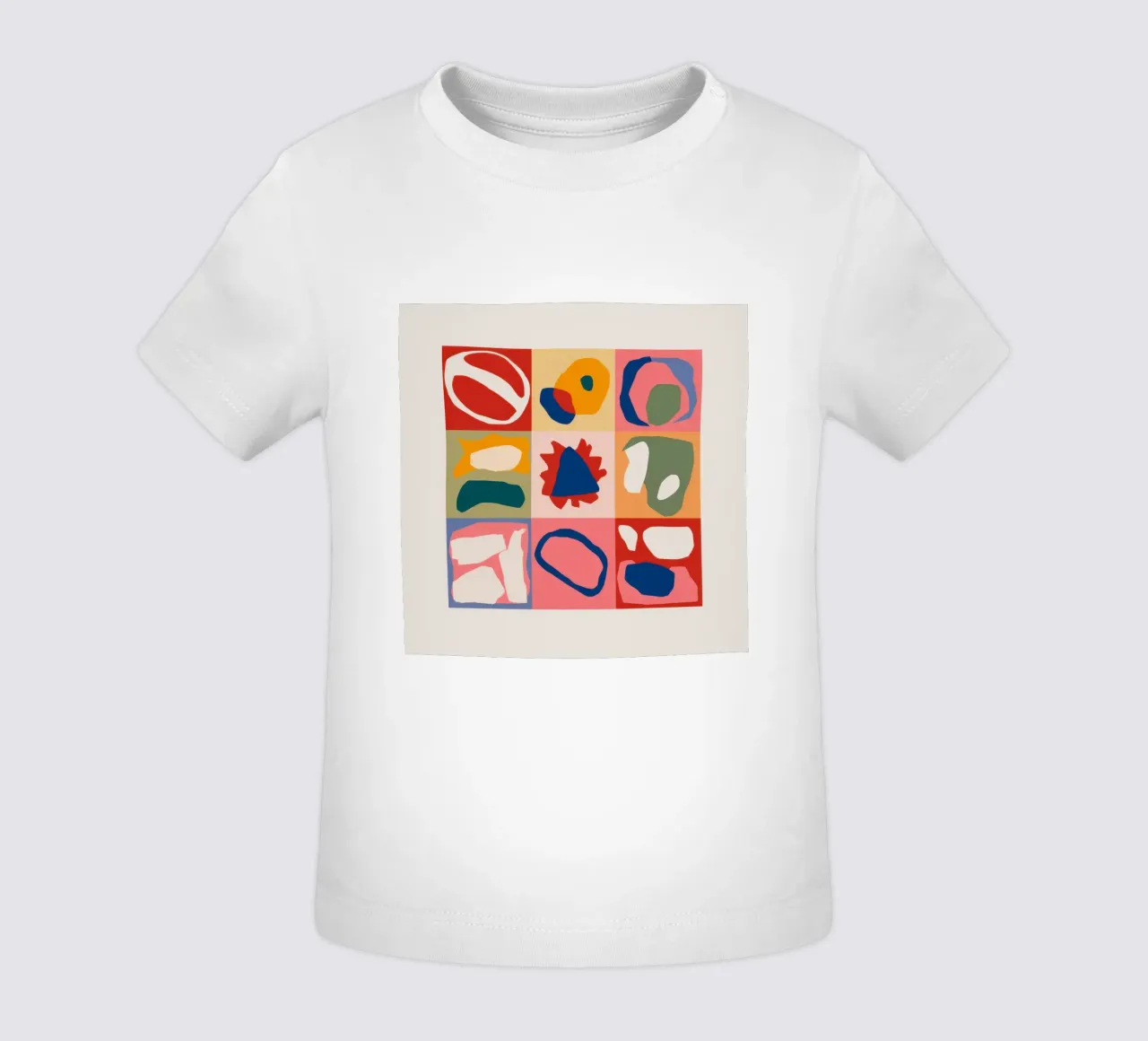 Speelse vormen patchwork baby t-shirt van Prism Ritual