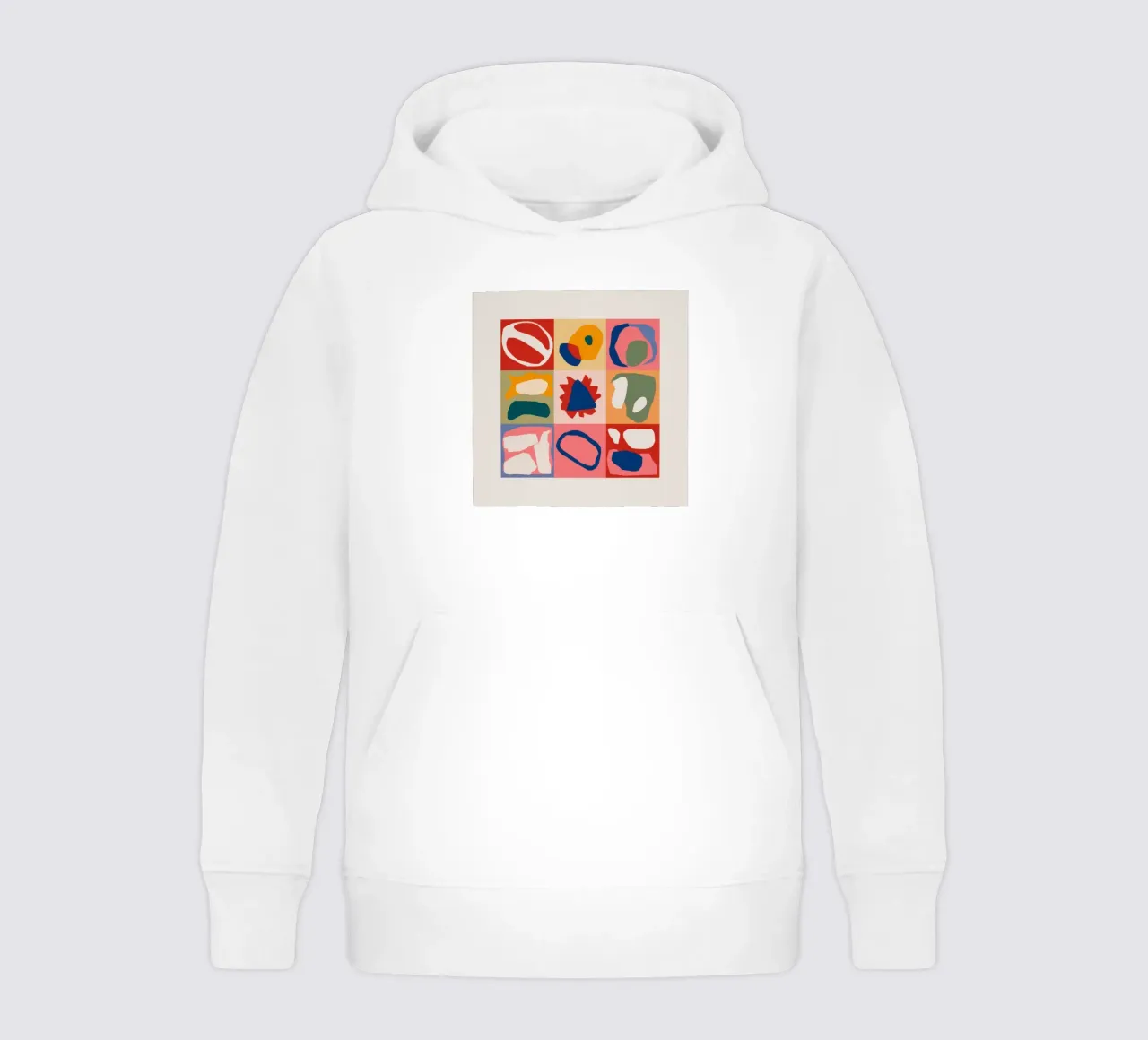 Patchwork di forme giocose felpa bambino con cappuccio da Prism Ritual